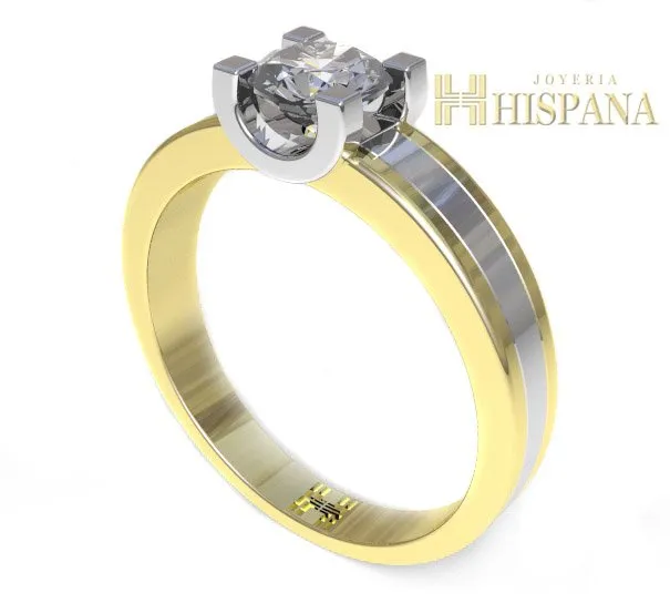 Anillo de compromiso AC003, centro blanco