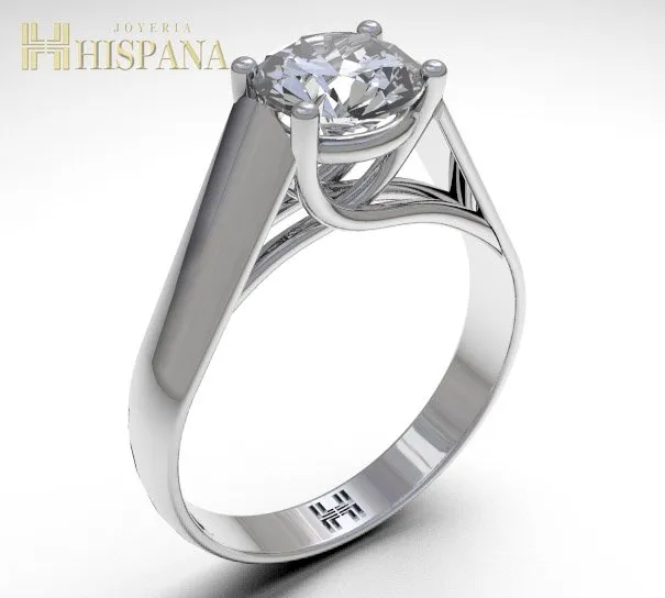 Anillo de compromiso AC005, oro blanco