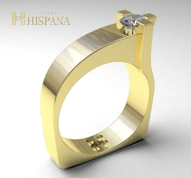 Anillo de compromiso AC014, oro amarillo