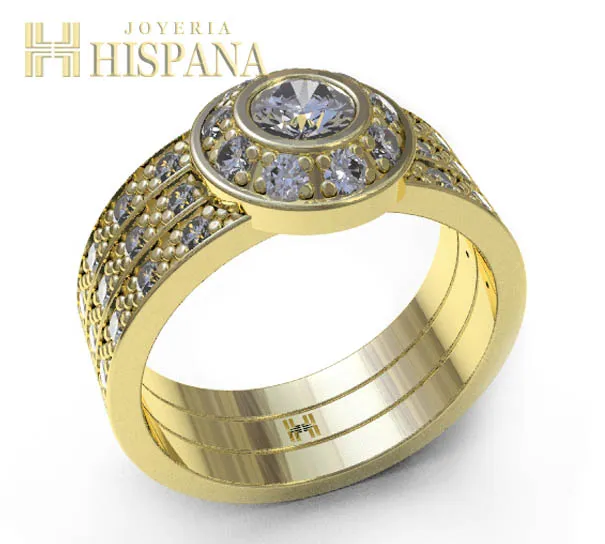 Anillo de compromiso AC022, oro amarillo