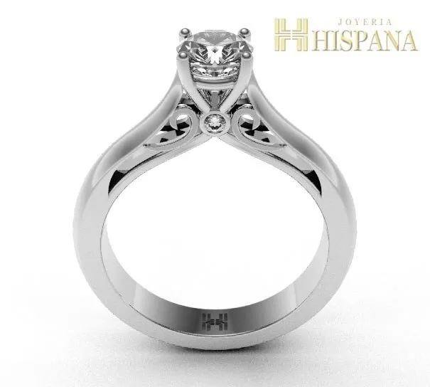 Anillo de compromiso AC026, oro blanco