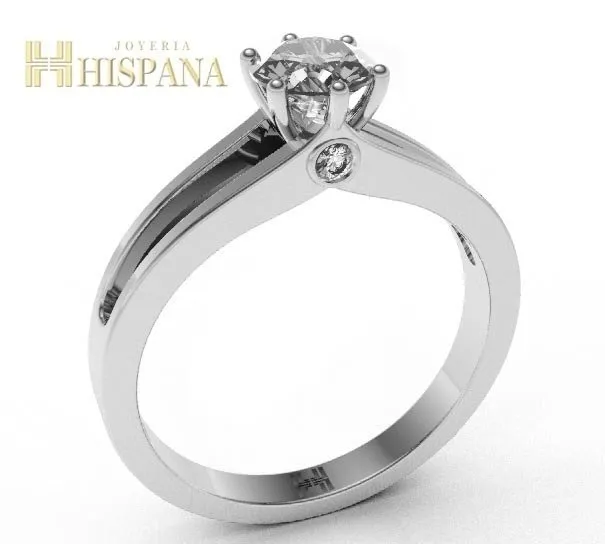 Anillo de compromiso AC027, oro blanco