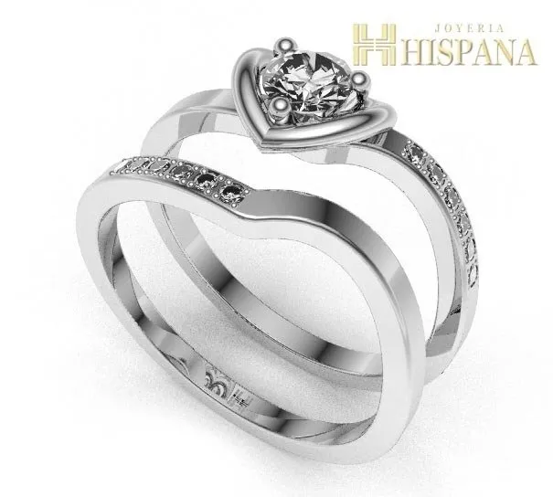 Anillo de compromiso AC033, oro blanco