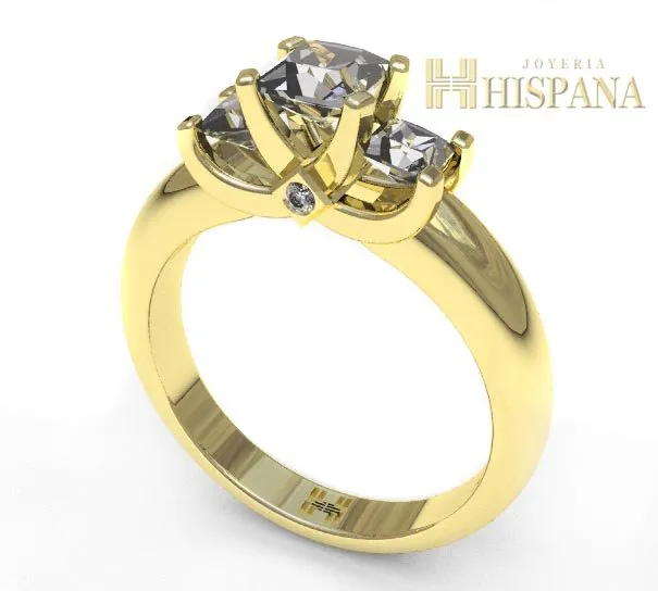 Anillo de compromiso AC037, oro amarillo