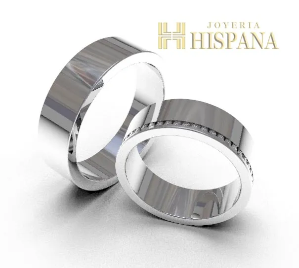 Argollas de matrimonio 0056 oro blanco