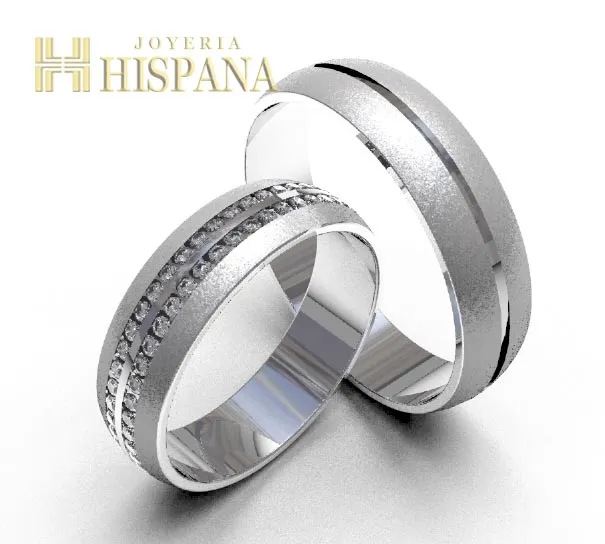 Argollas de matrimonio 0059 oro blanco