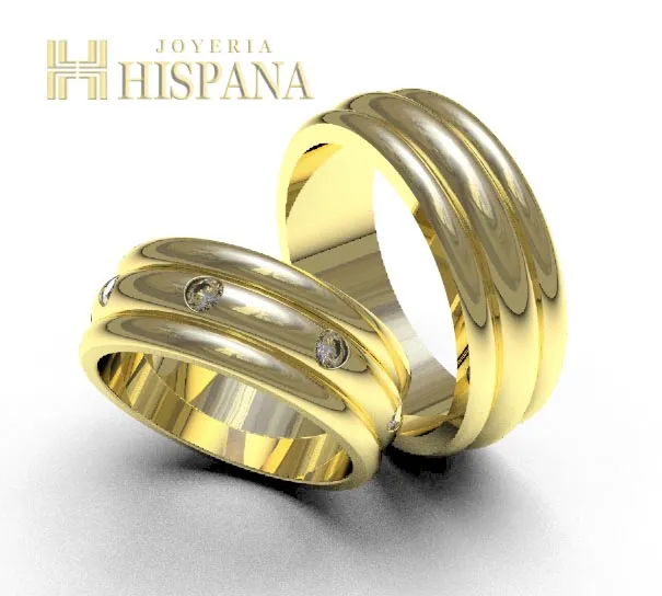 Argollas de matrimonio 0066 oro amarillo