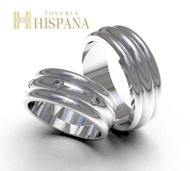 Argollas de matrimonio 0066 oro blanco