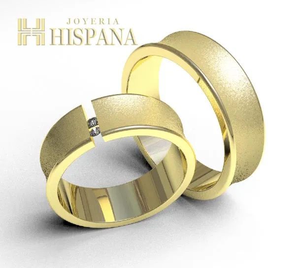 Argollas de matrimonio 0071 oro amarillo