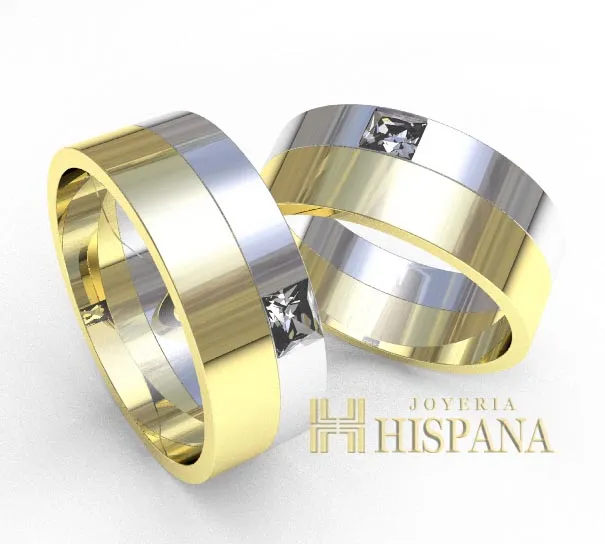 Argollas de matrimonio 0078 dos oros