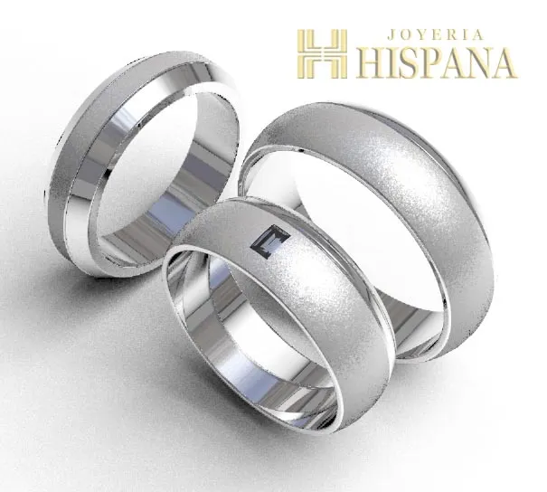 Argollas de matrimonio 0088 oro blanco