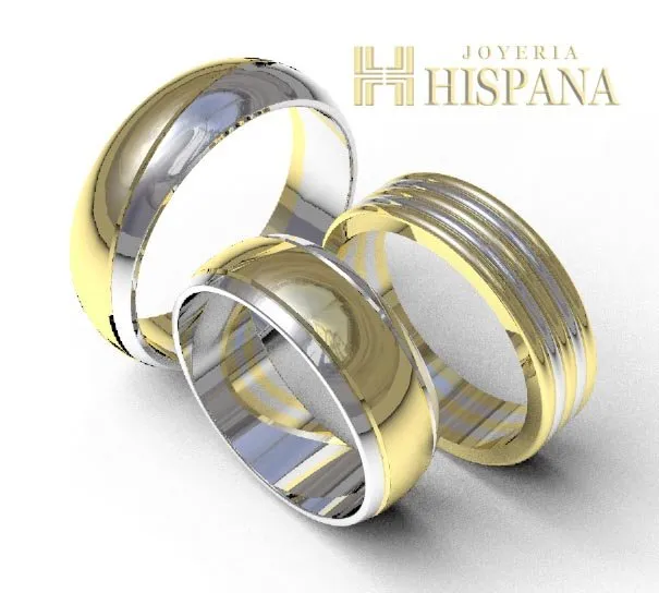 Argollas de matrimonio 0089 dos oros