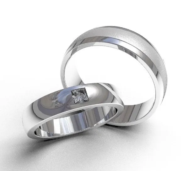 Argollas de matrimonio 0093 oro blanco