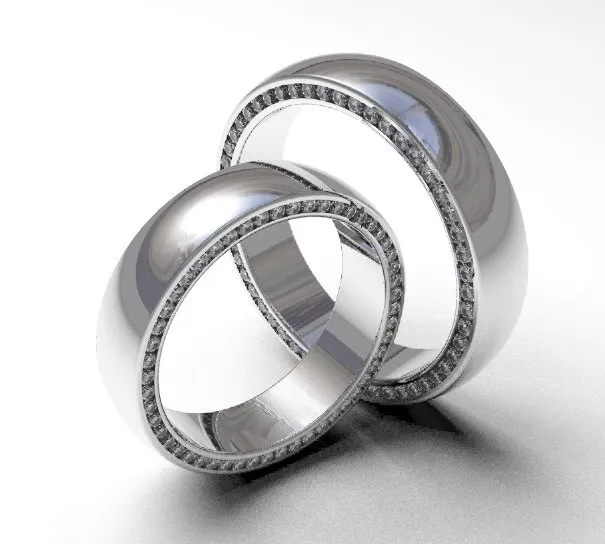Argollas de matrimonio 0107 oro blanco