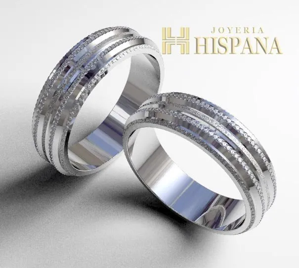Argollas de matrimonio 10006 oro blanco